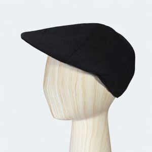 Apt. 9 Classic Black Flat Cap Newsboy Hat Mens One Size Retro Menswear